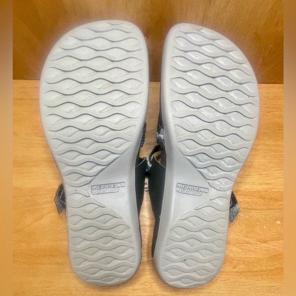 MERRELL District Mendi Women’s 8.5 Black White Strappy Comfort Flip Flop Sandals - Picture 4 of 5